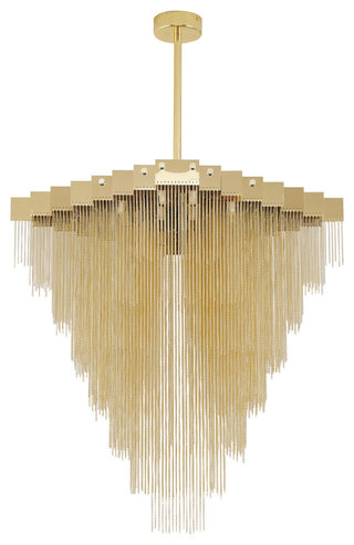 16-Light Gold Chandelier With Hanging Aluminum Chains