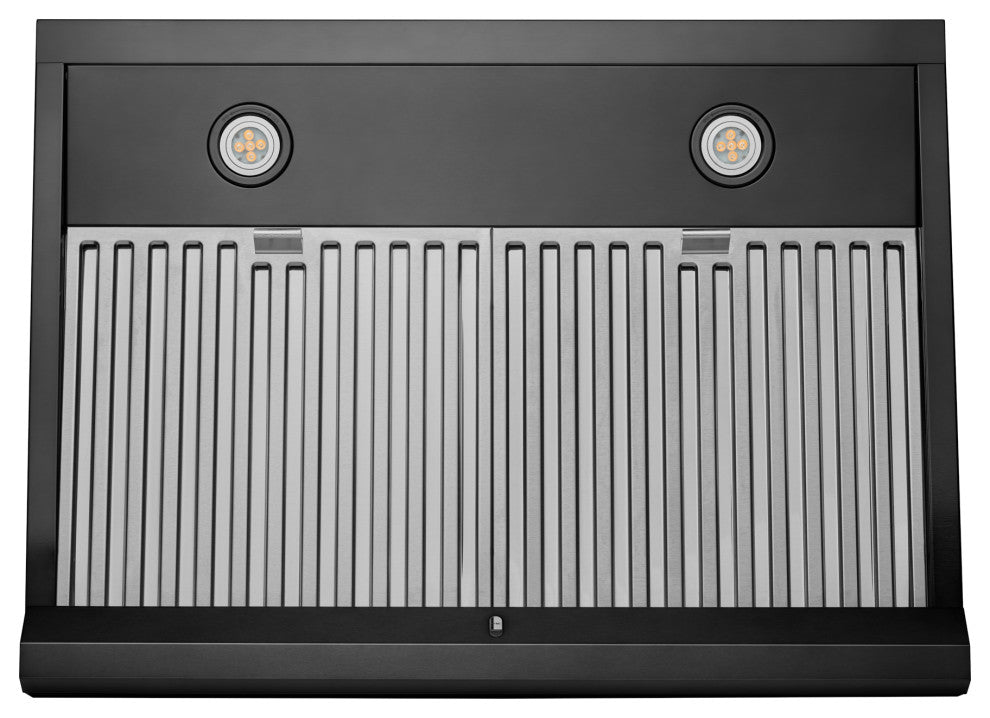 Hauslane | Chef Series PS18 Under Cabinet Kitchen Range Hoods, Black Stainless Steel, 30"