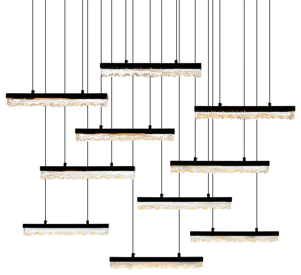 Stagger Integrated LED Black Chandelier