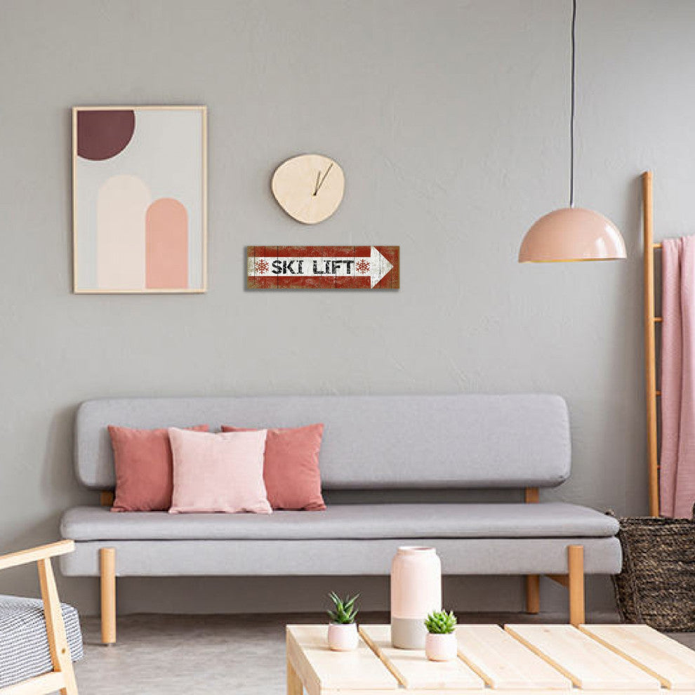 Right Arrow Towards Ski Lift Wall Decor