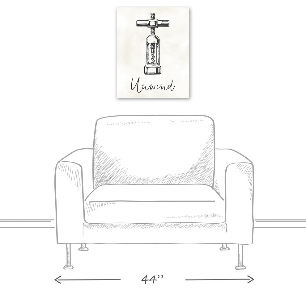 Unwind Wine Bottle Opener Canvas Wall Art, 16"x20"