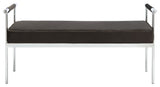 Safavieh Pim Long Rectangle Bench WithArms, Shale/Chrome