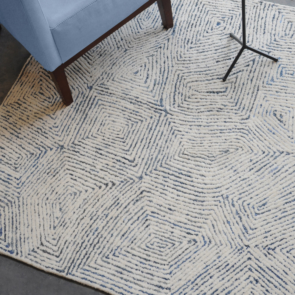 Uttermost Maze Blue Rug, 9'x12'