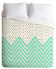 Deny Designs Allyson Johnson Minty Chevron And Dots Duvet Cover - Lightweight