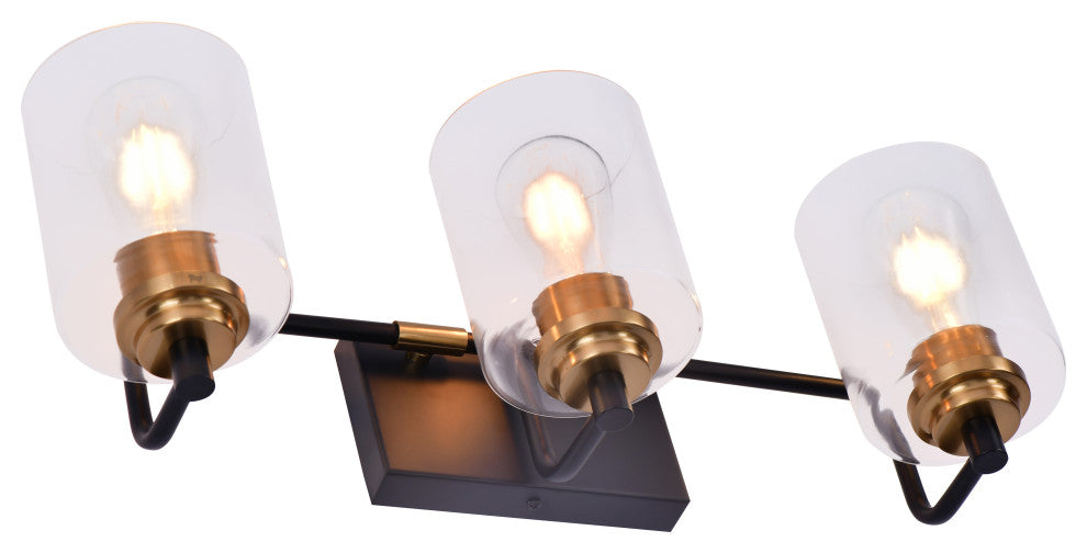 Lazzur Huisne 3 Light 23" Matte Black Wall Sconce