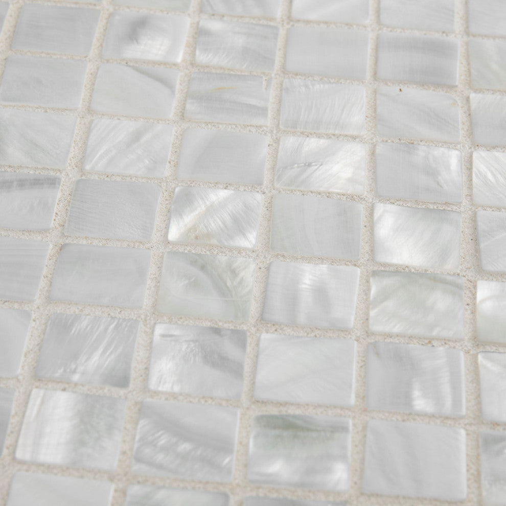 Conchella Square White Natural Shell Wall Tile