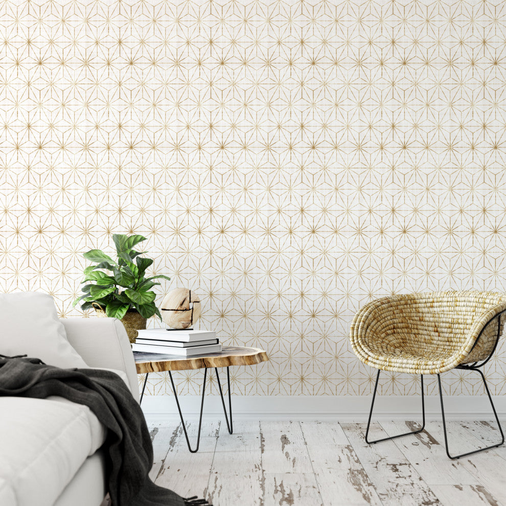 Gold Star Wallpaper, Sample 12"x8"