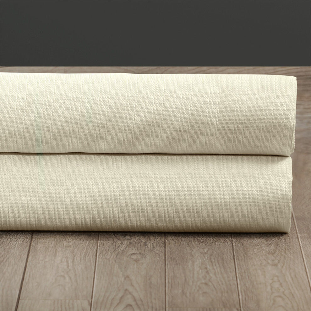 Gravity Ivory Italian Faux Linen Fabric Sample, 4Wx4L