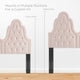 Tufted Platform Bed Frame, Twin Size, Velvet, Pink, Modern Contemporary, Bedroom