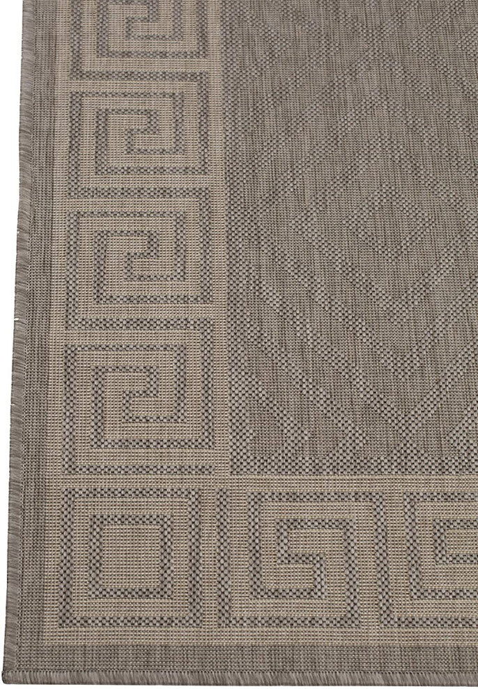 Outdoor Collection Geometric Area Rug - UV Safe Rug, Dove, 5'3"x7'6"