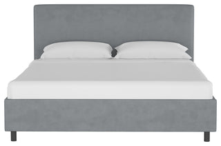 Browder Upholstered Platform Bed, Velvet Steel Gray, Full