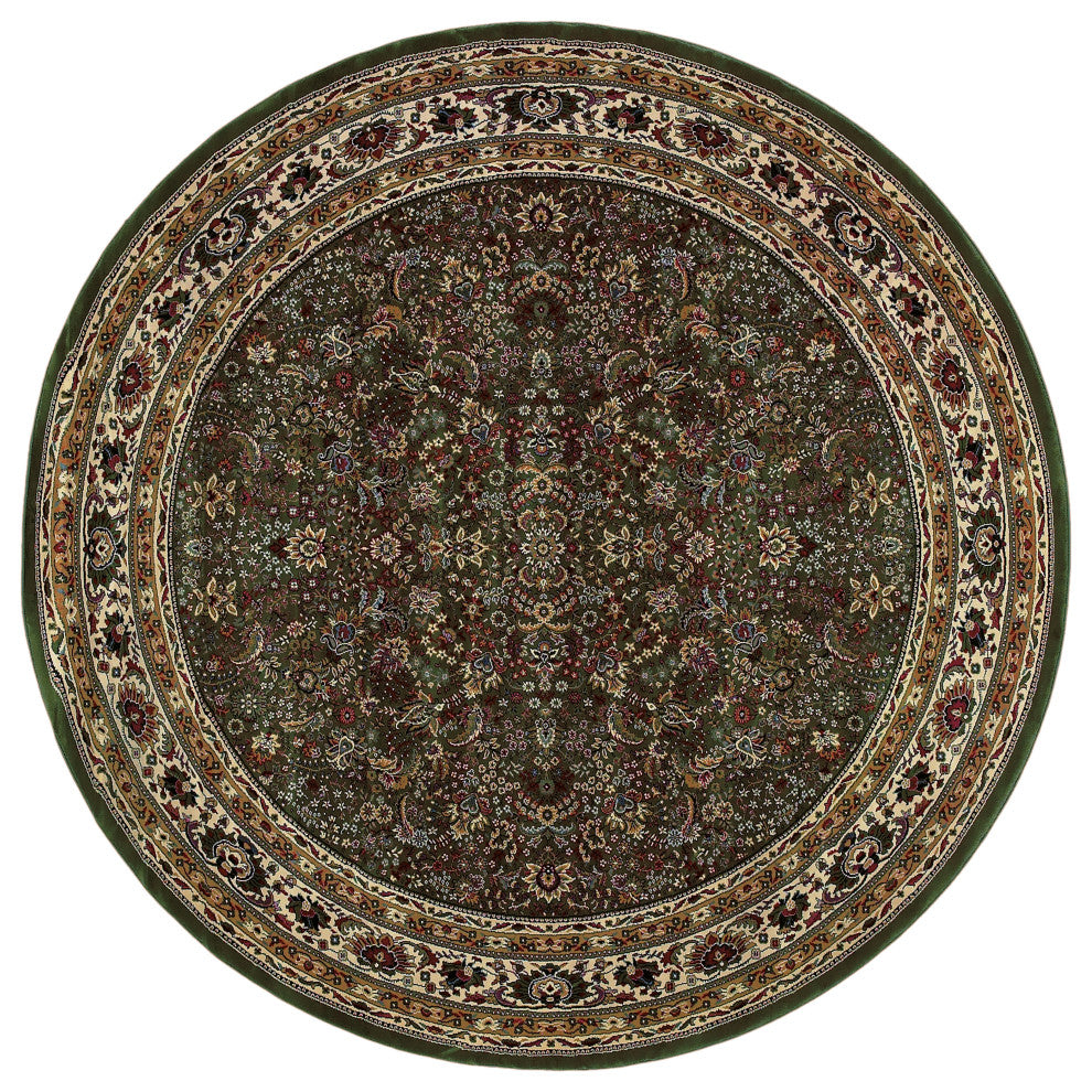 Oriental Weavers Ariana Collection Green/Ivory Oriental Indoor Area Rug 6' RND