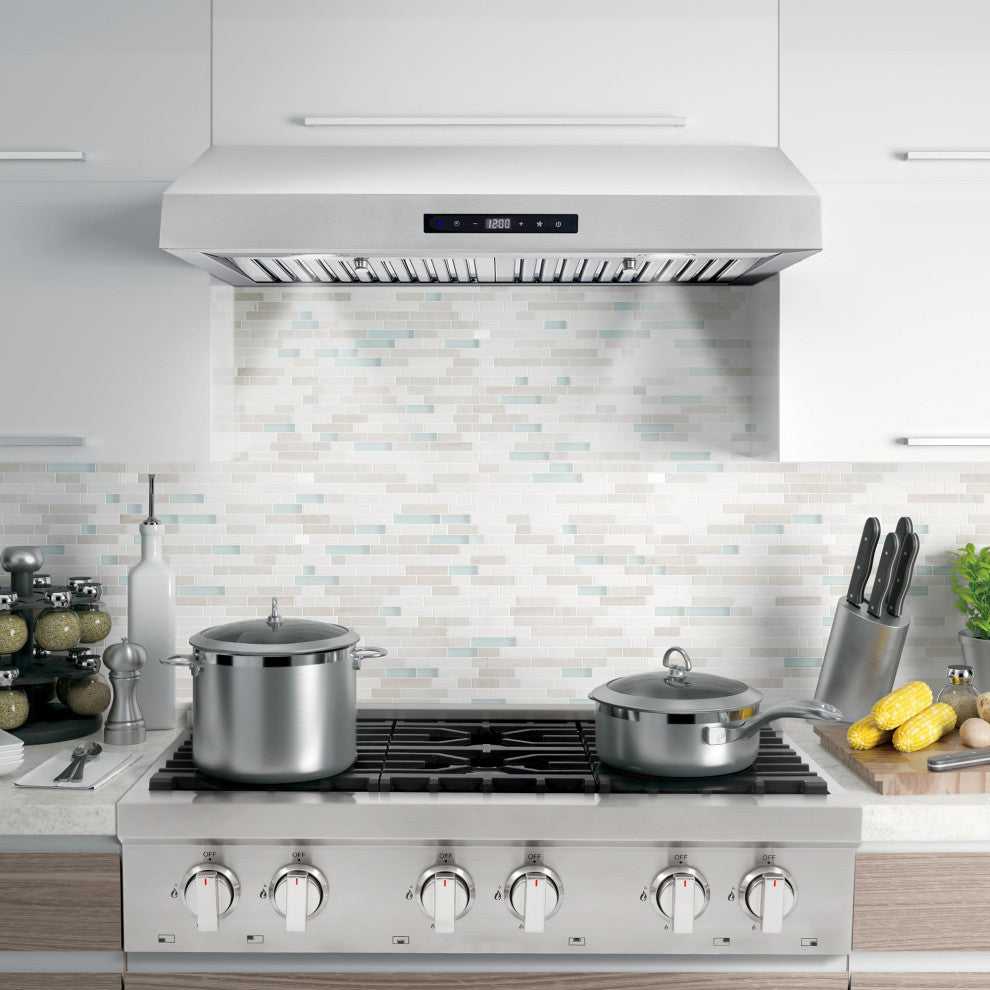 Cosmo 30" 380 CFM Under Cabinet Range Hood With Touch Screen and Carbon Filters