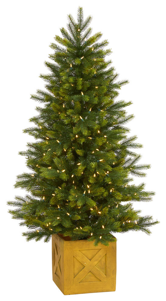 5' Manchester Fir Faux Xmas Tree W/Multifunction Lights & Bendable Branches