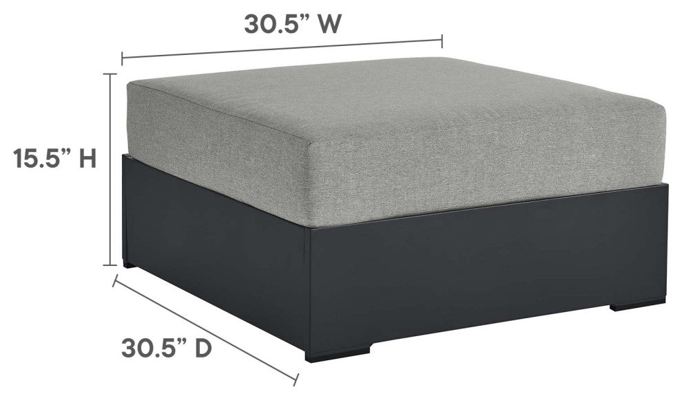 Tahoe Outdoor Patio Powder-Coated Aluminum 5-Piece Sectional Sofa Set - Gray Gra