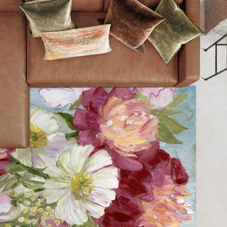 Eleanora painterly florals Art Area Rug, 7.5'x10.3'