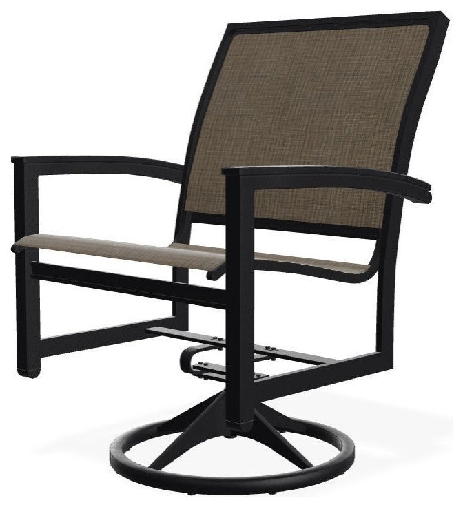 Bazza Sling Outdoor Swivel Rocker, Kora/Black