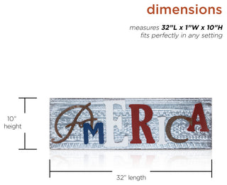 Wood and Metal America Wall Decor