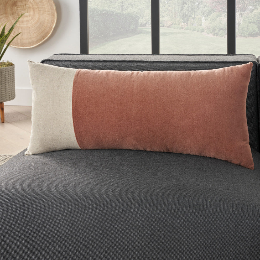 Mina Victory VJ225 Throw Pillow, Blush, 14" x 32"