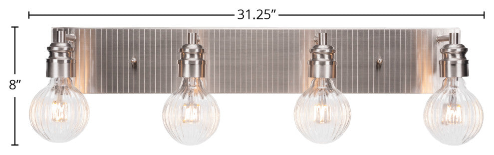 Edge 4-Light Bath Bar, Brushed Nickel
