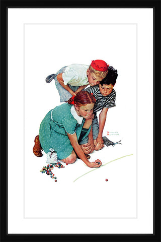 "Marbles Champ" Framed Art Print by Norman Rockwell