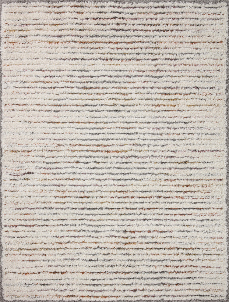 Loloi Levitt Shag Ivory / Multi 4'-0" x 6'-0" Accent Rug