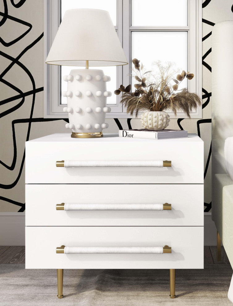 Trident Nightstand, White