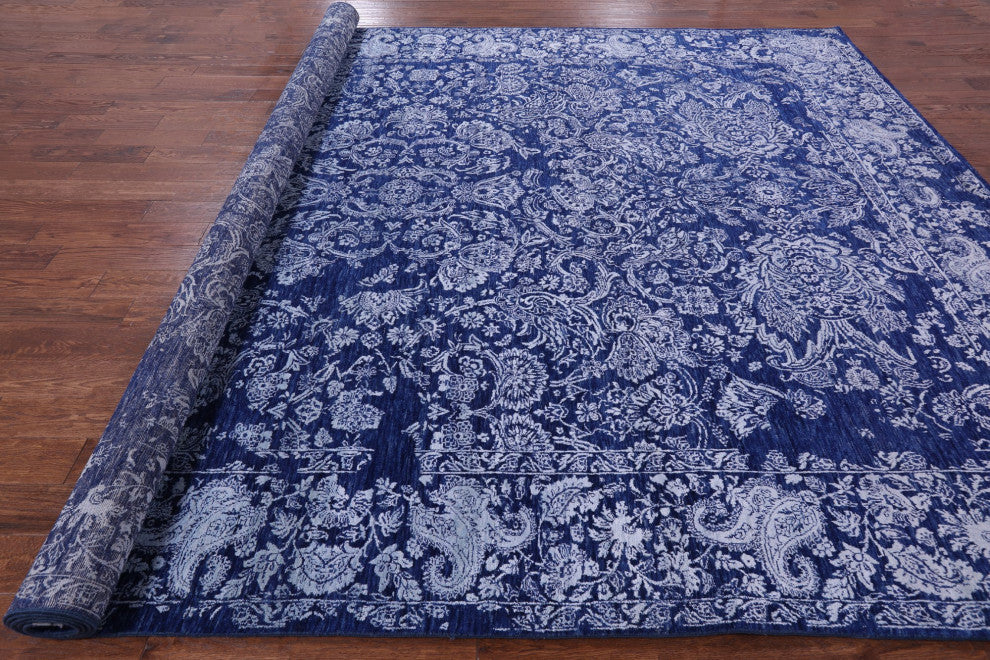 10' 2" X 14' 1" Handmade Wool and Silk Persian Rug Q8688