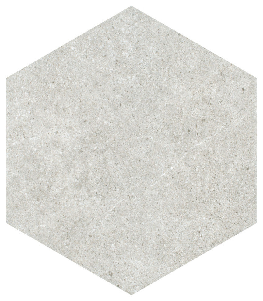 Traffic Hex Silver Porcelain Floor and Wall Tile