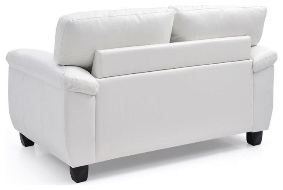 Glory Furniture Gallant Faux Leather Loveseat in White