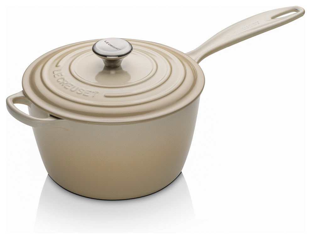 Le Creuset Signature Cast Iron Saucepan, 20 cm, Almond