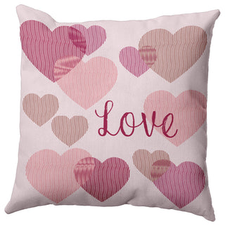 Colliding Hearts Decorative Throw Pillow, Bold Pink, 26"x 26"