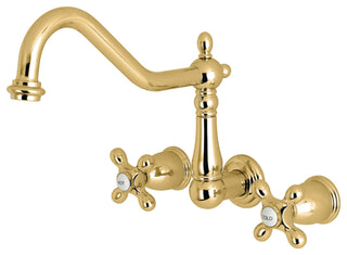 Kingston Brass Wall Mount Kitchen Faucet, Polished Brass