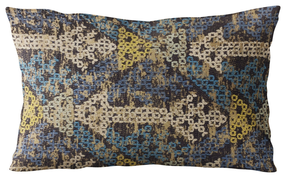 Plutus Blue Arrows Stripe Luxury Throw Pillow, 18"x18"