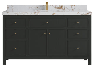 Sonoma 60" Single Sink Bath Vanity in Black Top, 2" Viola Gold