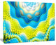 Blue Yellow Spiral Snake Skin, Large Floral Canvas Art Print, 60x40