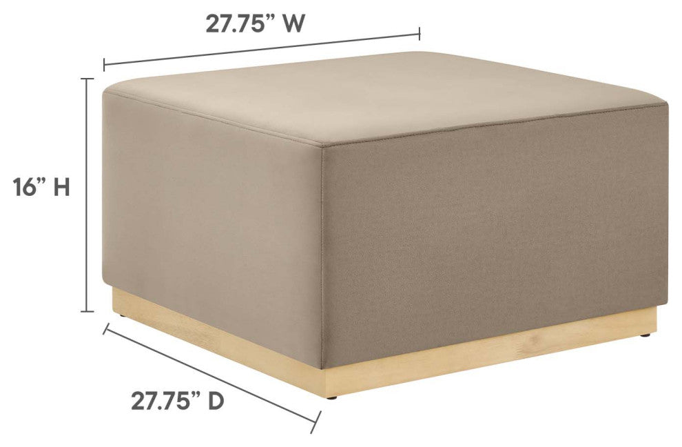 Tilden Large 28" Square Performance Velvet Upholstered Ottoman