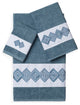 Linum Home Textiles Noah 3-Piece Embellished Towel Set, Teal