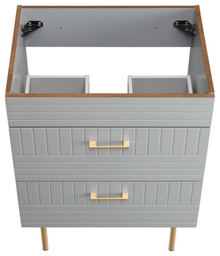 Modway Daybreak 23.5" Particleboard MDF Wood and Metal Bathroom Vanity in Gray