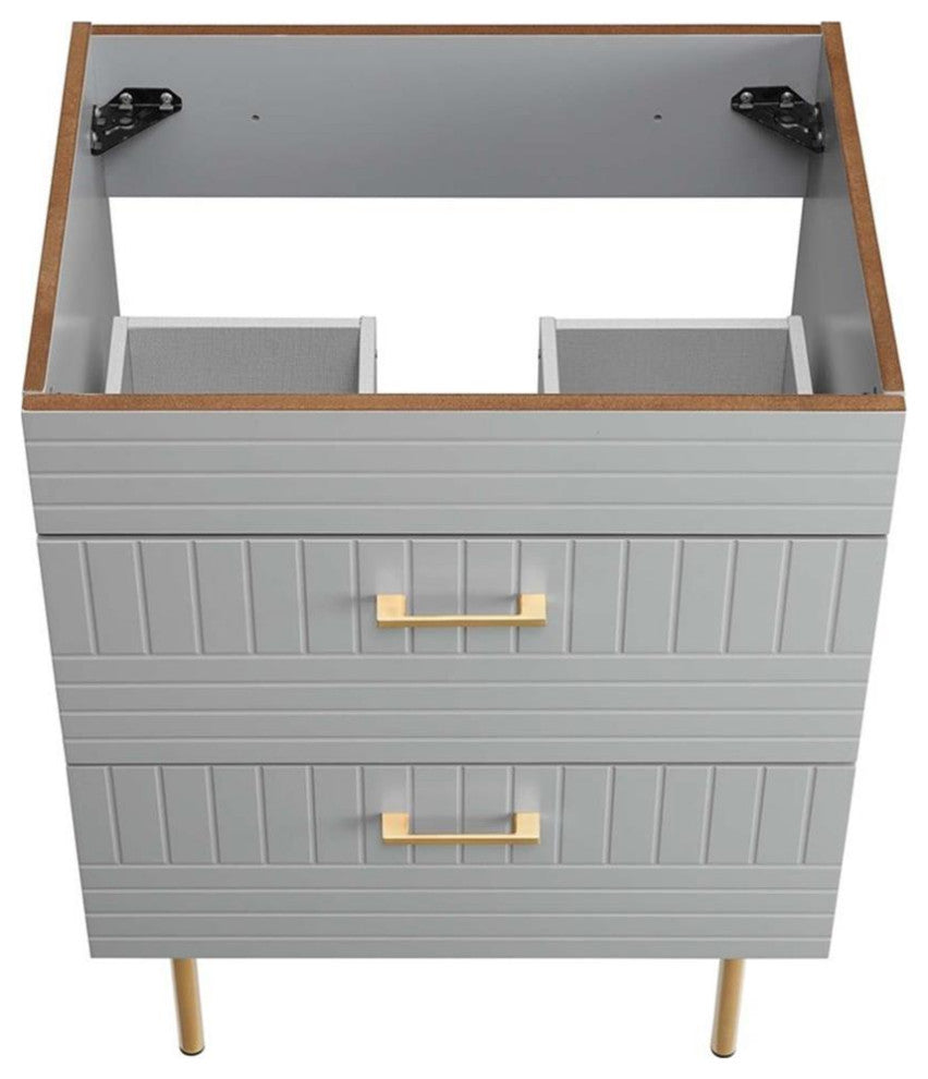 Modway Daybreak 23.5" Particleboard MDF Wood and Metal Bathroom Vanity in Gray