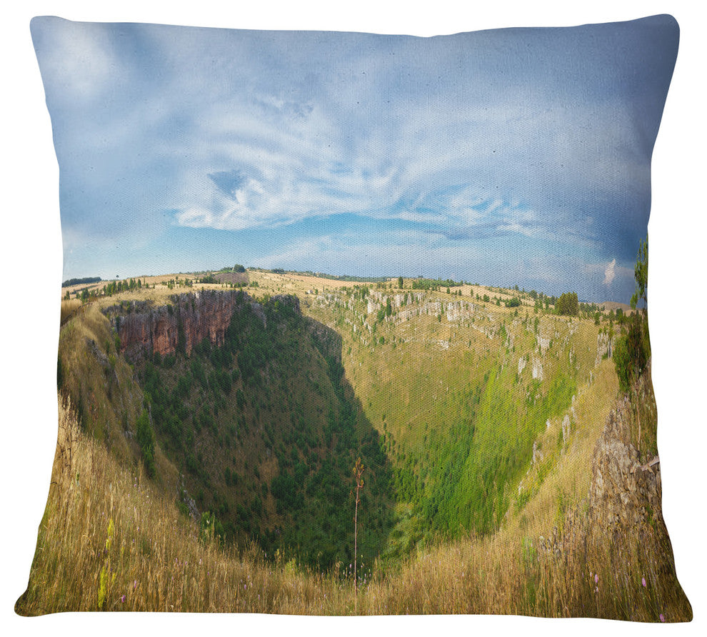 Pulo Di Altamura Panorama Landscape Printed Throw Pillow, 16"x16"