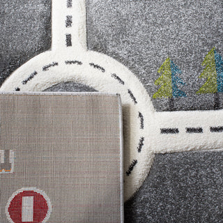 Safavieh Carousel Kids Collection CRK192F Rug, Grey/Ivory, 2'3" X 12'