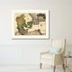 Denmark Centuries Old Map Print On Canvas With Frame Art Collection 16" X 21"
