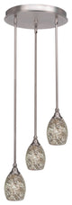 Empire 3-Light Cluster Pendalier, Brushed Nickel/Natural Fusion