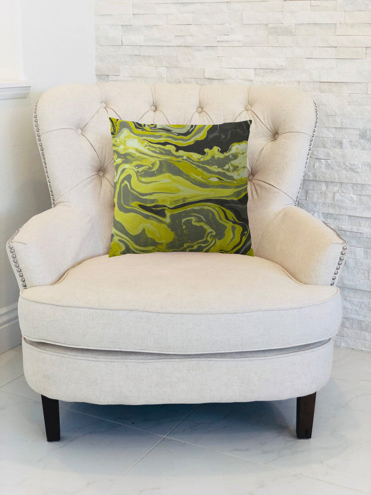 Medici Marble Ink Handmade Throw Pillow, Double Sided 20"x26" Standard
