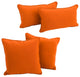 Double-Corded Solid Twill Throw Pillows With Inserts, Set of 4, Tangerine Dream
