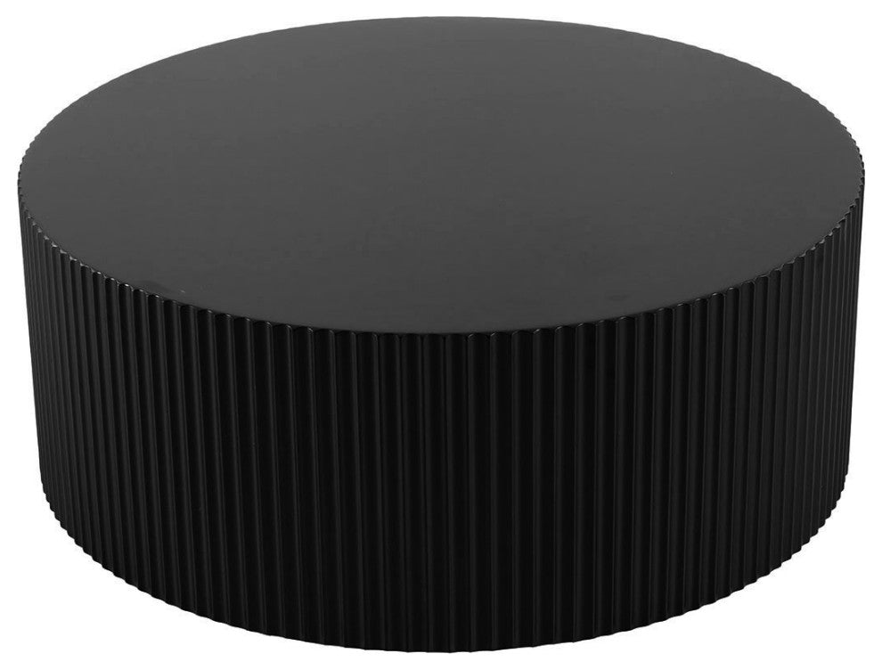 Gewnee Contemporary Round Coffee Table , Matt Black