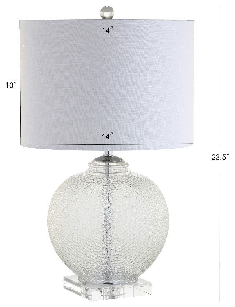 Avery 24" Glass and Crystal Table Lamp, Clear