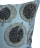 Silver Single Cushion Sofa Trees 20"x20" Art Silk Beaded, Silver Round Leaves