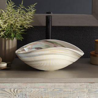 Amalfi Murano Glass Bathroom Sink, Abalone